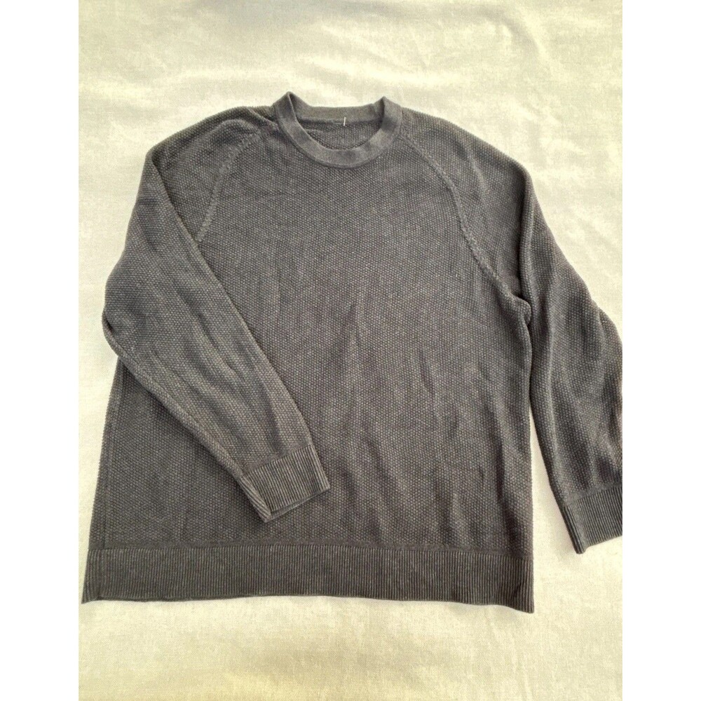Lululemon Textured Waffle Knit Pullover Crewneck Sweater Men’s Medium Charcoal